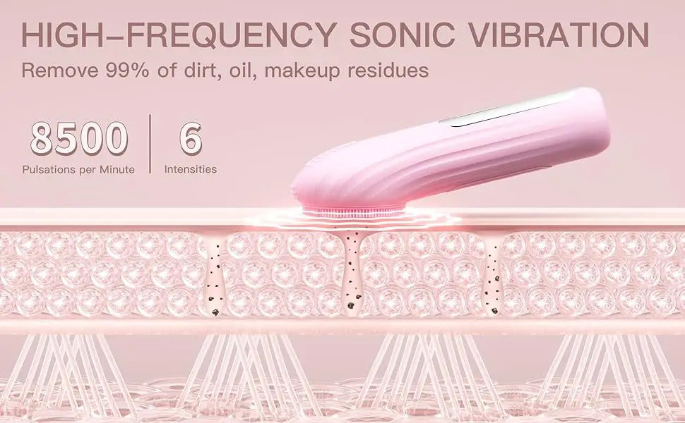 Sonic Waterproof Facial Cleansing Brush Rechargeable Scrubber Exfoliating Vibrating Deep Clean Face Cleaner Skin Care Tool