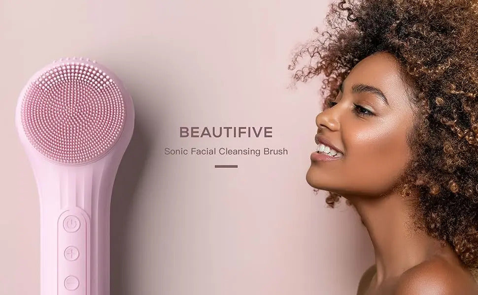 Sonic Waterproof Facial Cleansing Brush Rechargeable Scrubber Exfoliating Vibrating Deep Clean Face Cleaner Skin Care Tool