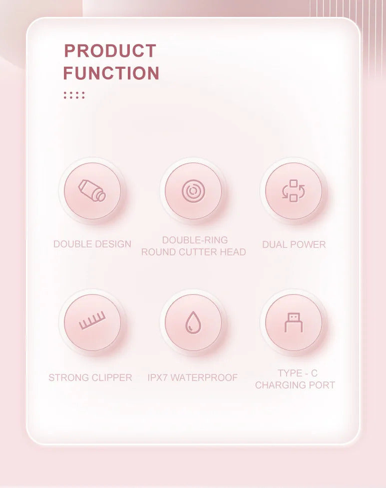 2 in 1 Dual-Head Painless Women Electric Razors Bikini Trimmer Wet Dry Use for Ladies Pubic Hair Detachable Head Electric Shaver