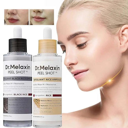 Korean Dr. Melaxin Rice Exfoliating Essence Moisturizing Peel Shot White And Black Soften Serum Gentle Exfoliation Skin Care