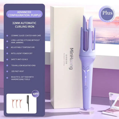 Automatic Curling Iron 32mm | Ceramic Ionic Big Roll Curler for Effortless Glamour