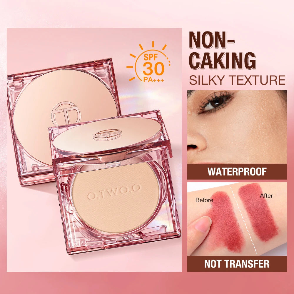 O.TWO.O Face Powder Oil-control 24h Soft Focus Long-Lasting Matte Finish Waterproof Oil-free Setting Compact Powder Face Makeup