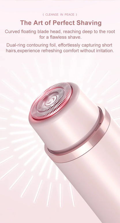 2 in 1 Dual-Head Painless Women Electric Razors Bikini Trimmer Wet Dry Use for Ladies Pubic Hair Detachable Head Electric Shaver