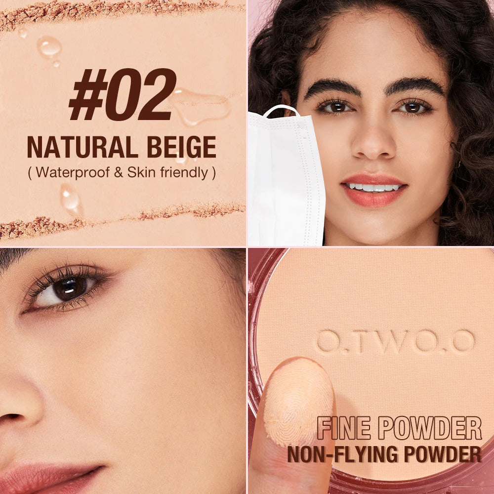 O.TWO.O Face Powder Oil-control 24h Soft Focus Long-Lasting Matte Finish Waterproof Oil-free Setting Compact Powder Face Makeup