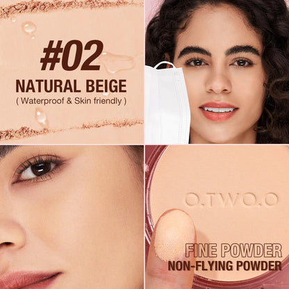 O.TWO.O Face Powder Oil-control 24h Soft Focus Long-Lasting Matte Finish Waterproof Oil-free Setting Compact Powder Face Makeup
