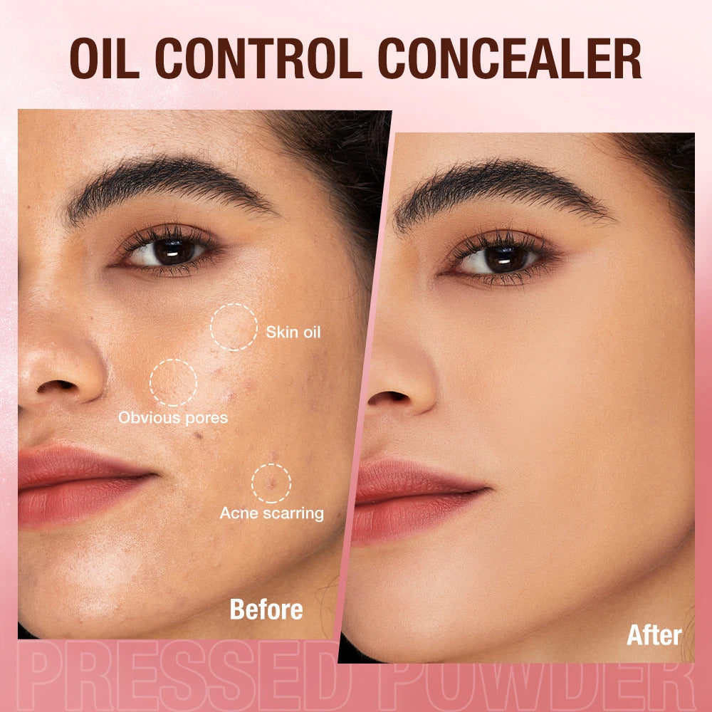 O.TWO.O Face Powder Oil-control 24h Soft Focus Long-Lasting Matte Finish Waterproof Oil-free Setting Compact Powder Face Makeup