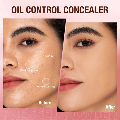 O.TWO.O Face Powder Oil-control 24h Soft Focus Long-Lasting Matte Finish Waterproof Oil-free Setting Compact Powder Face Makeup