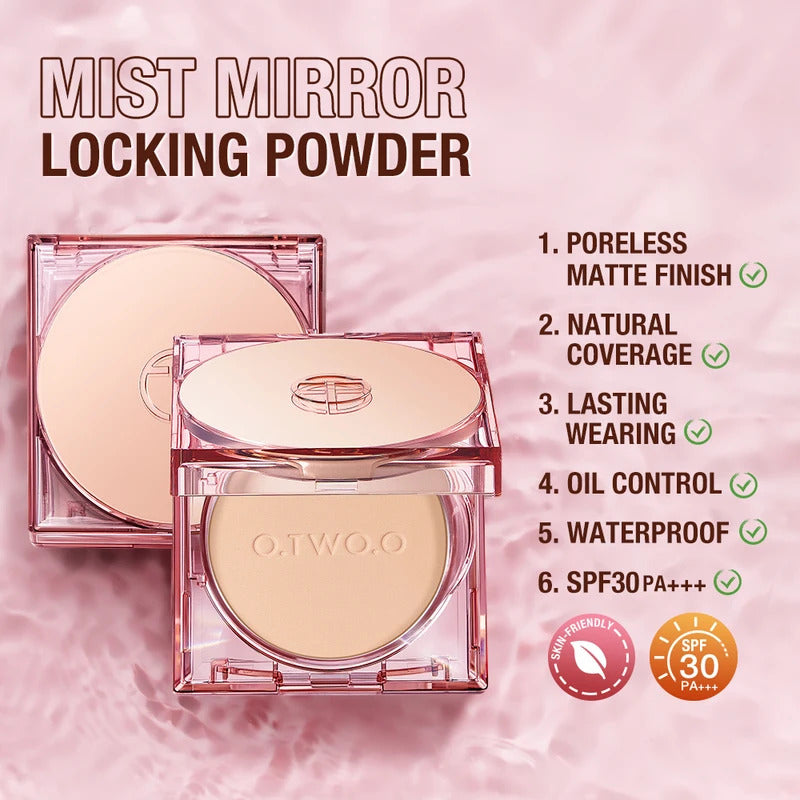 O.TWO.O Face Powder Oil-control 24h Soft Focus Long-Lasting Matte Finish Waterproof Oil-free Setting Compact Powder Face Makeup