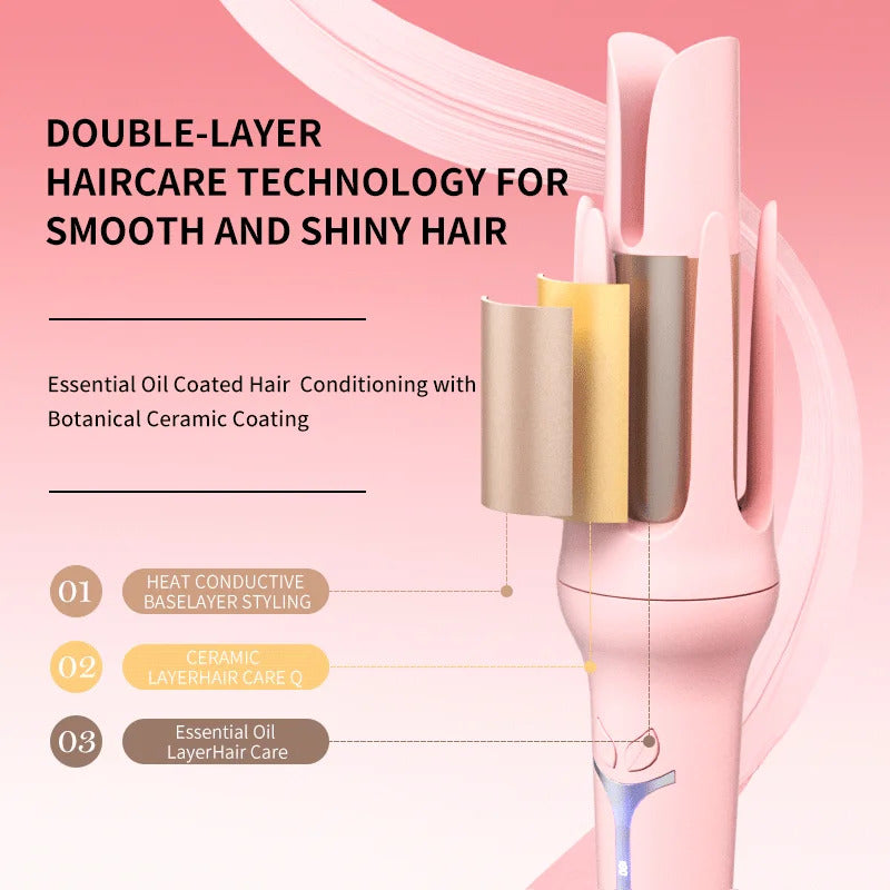 Automatic Curling Iron 32mm | Ceramic Ionic Big Roll Curler for Effortless Glamour