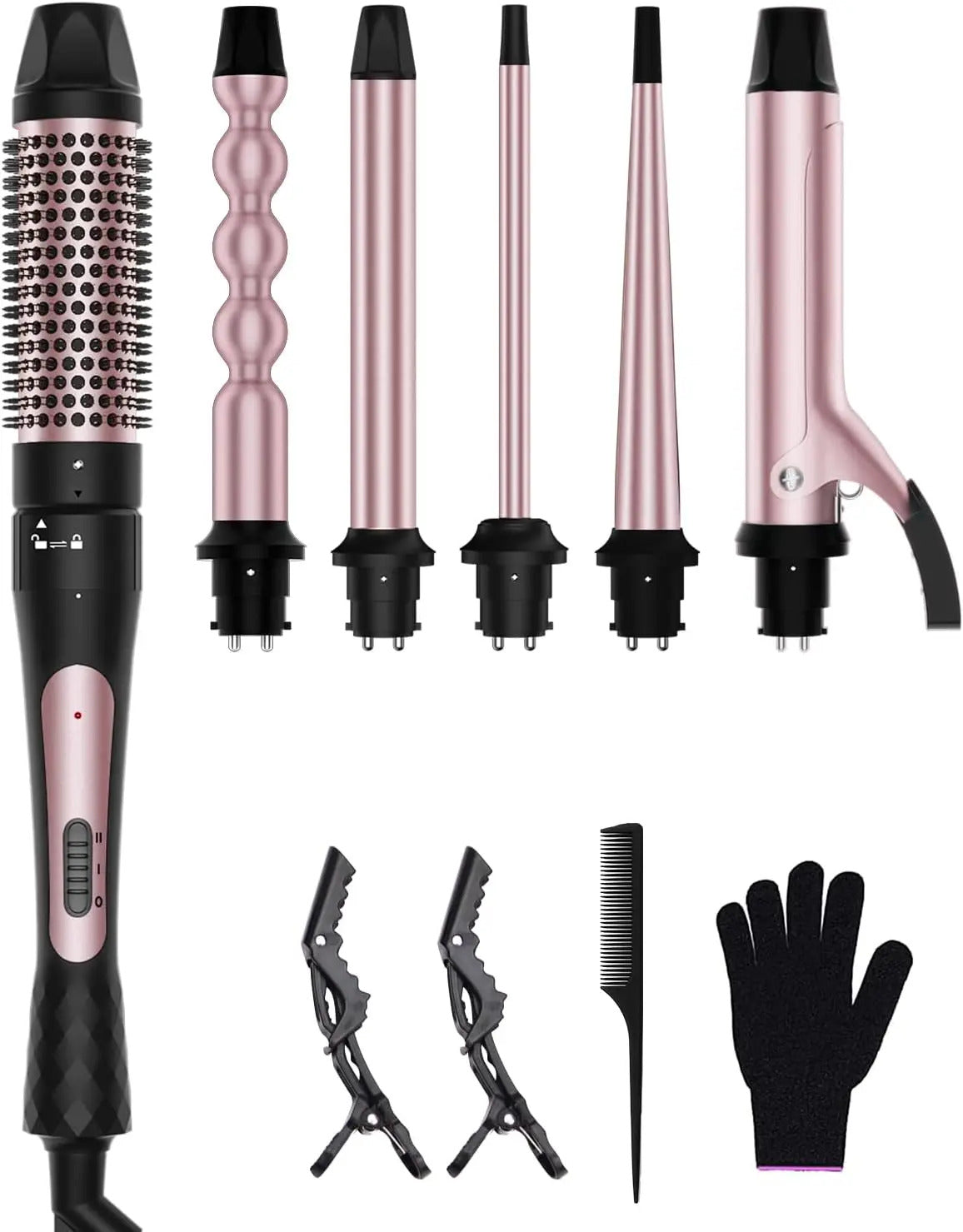 6-in-1 Curling Iron Set | Interchangeable Ceramic Wands for Every Style
