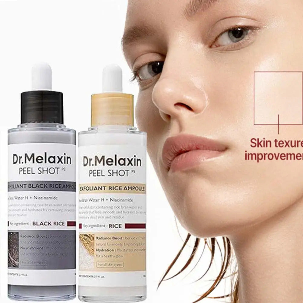 Korean Dr. Melaxin Rice Exfoliating Essence Moisturizing Peel Shot White And Black Soften Serum Gentle Exfoliation Skin Care