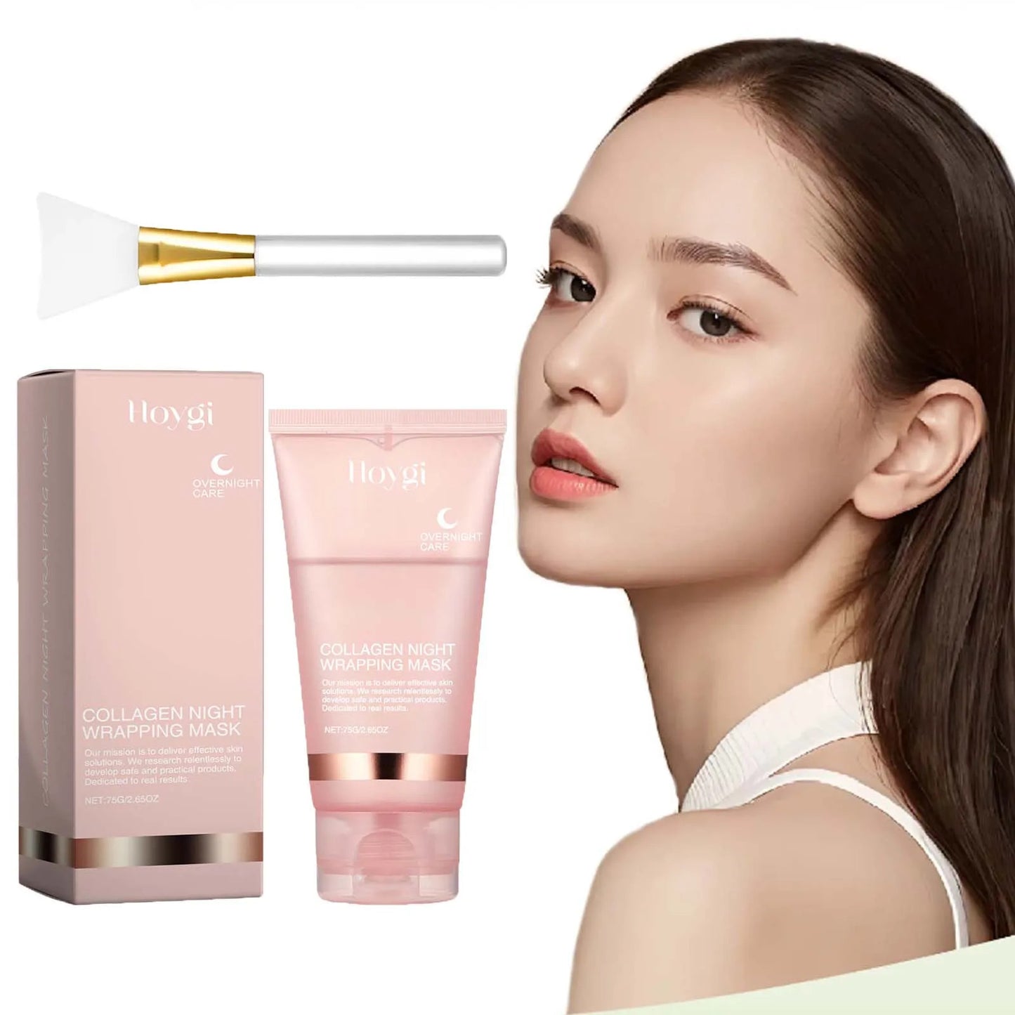Collagen Peel-off Mask Deep Hydrating Fade Fine Lines Firming Shrink Pores Brightening Overnight Wrapping Mask Face Skin Care