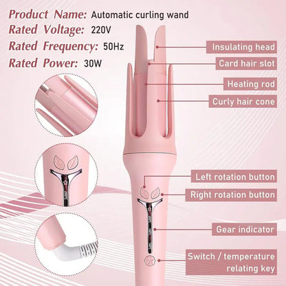 Automatic Curling Iron 32mm | Ceramic Ionic Big Roll Curler for Effortless Glamour