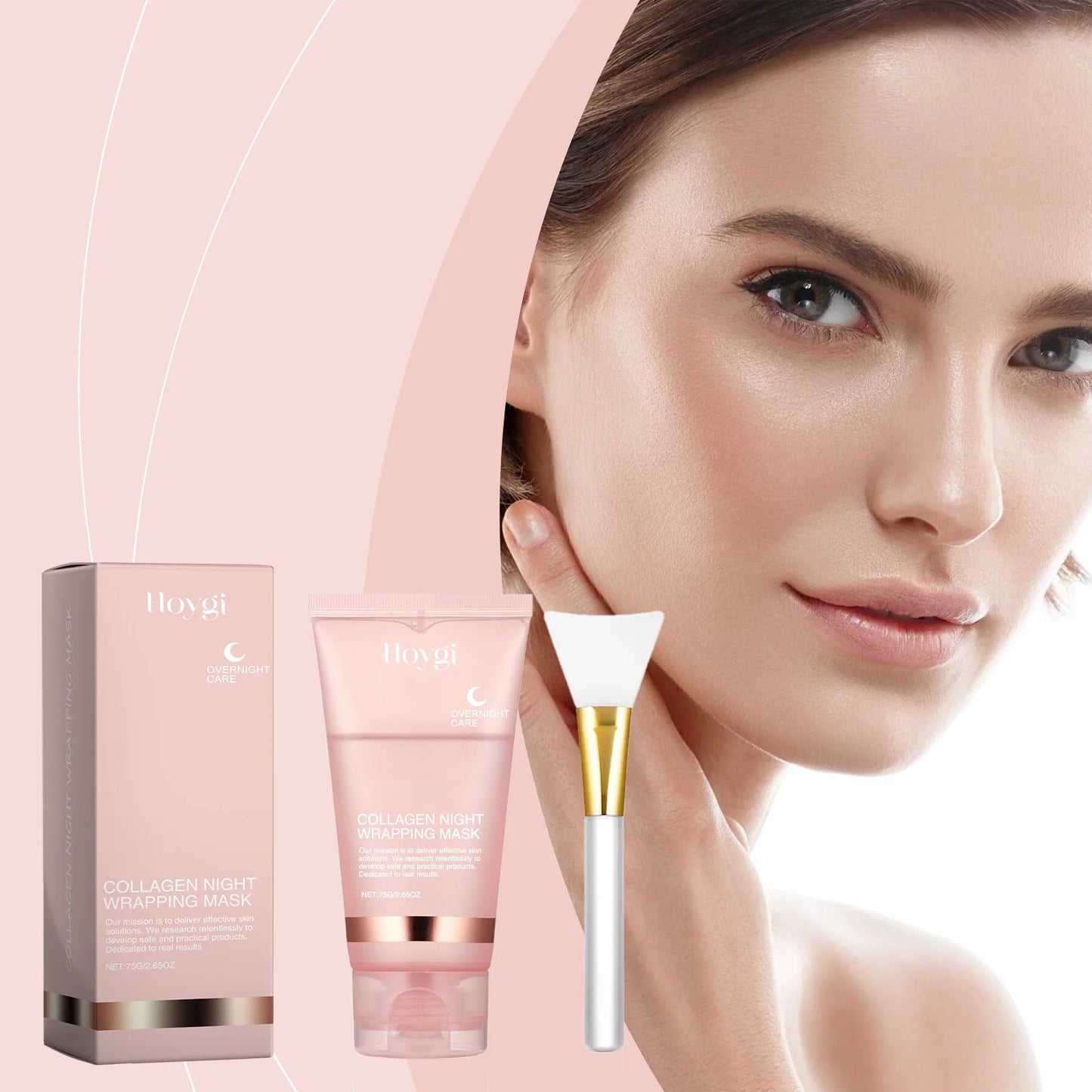 Collagen Peel-off Mask Deep Hydrating Fade Fine Lines Firming Shrink Pores Brightening Overnight Wrapping Mask Face Skin Care