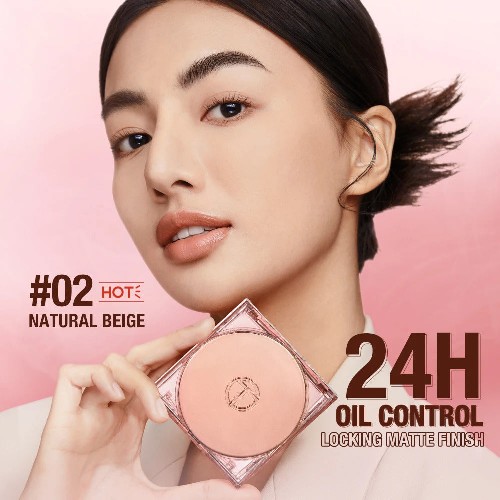 O.TWO.O Face Powder Oil-control 24h Soft Focus Long-Lasting Matte Finish Waterproof Oil-free Setting Compact Powder Face Makeup