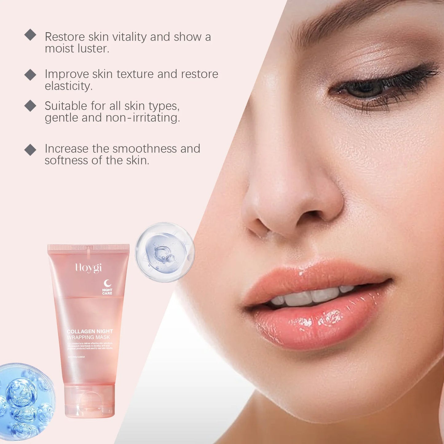 Collagen Peel-off Mask Deep Hydrating Fade Fine Lines Firming Shrink Pores Brightening Overnight Wrapping Mask Face Skin Care