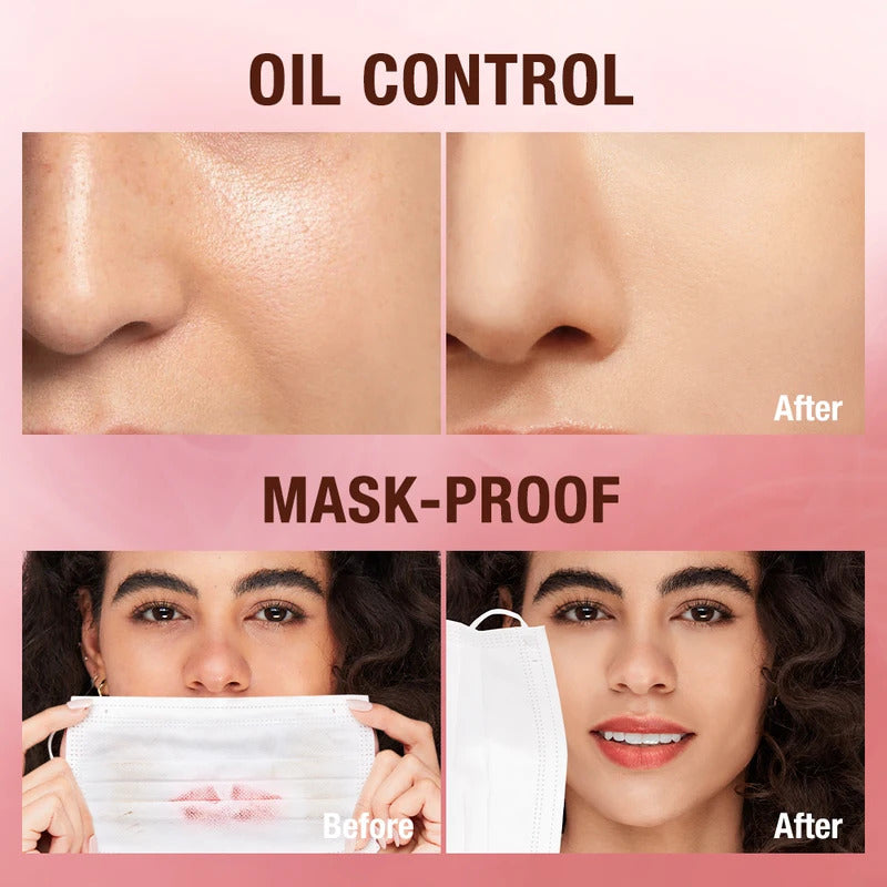 O.TWO.O Face Powder Oil-control 24h Soft Focus Long-Lasting Matte Finish Waterproof Oil-free Setting Compact Powder Face Makeup