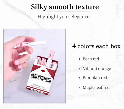 4-Lasting Stick Waterproof Lip Set - Long-Lasting Matte Lipstick with Transparent Finish - Perfect Valentine's Day Gift for Her