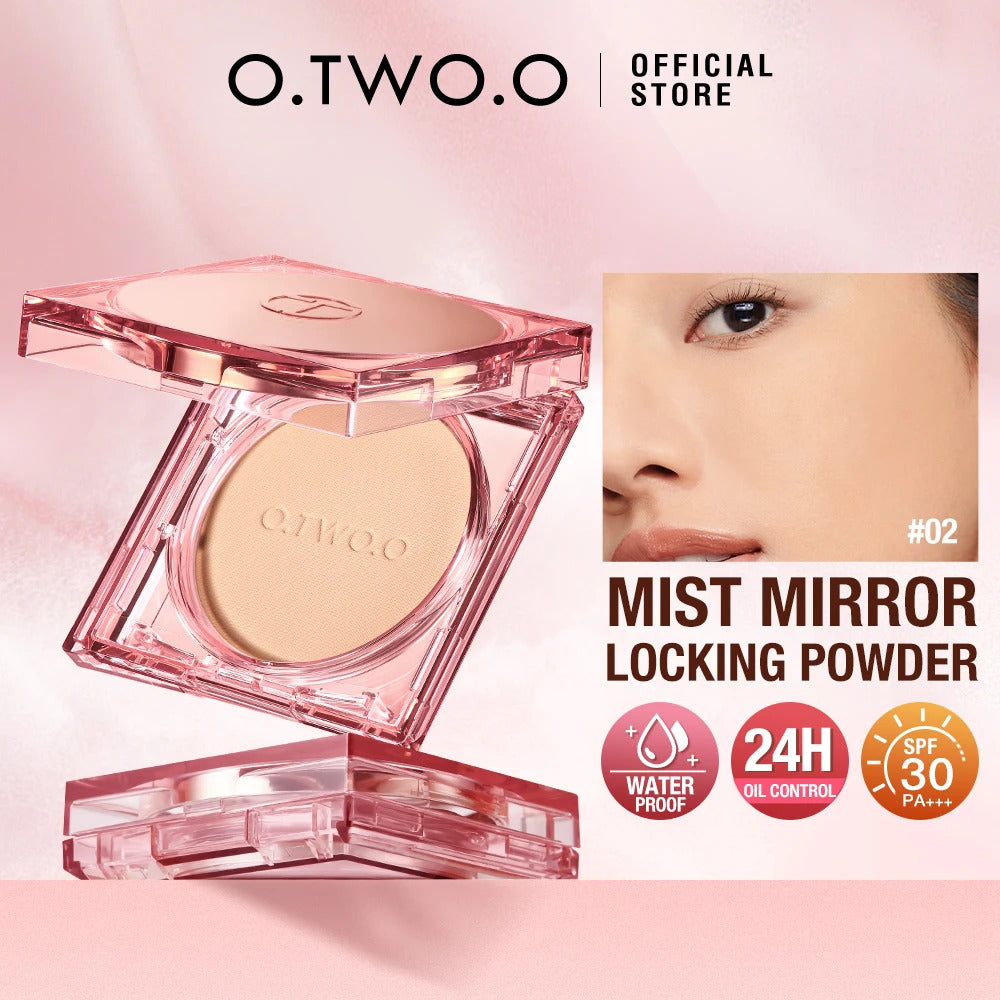 O.TWO.O Face Powder Oil-control 24h Soft Focus Long-Lasting Matte Finish Waterproof Oil-free Setting Compact Powder Face Makeup