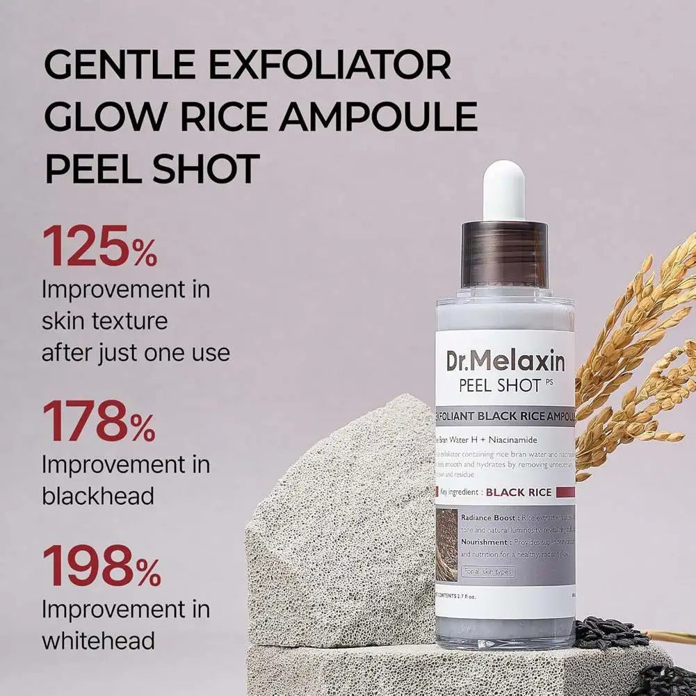 Korean Dr. Melaxin Rice Exfoliating Essence Moisturizing Peel Shot White And Black Soften Serum Gentle Exfoliation Skin Care