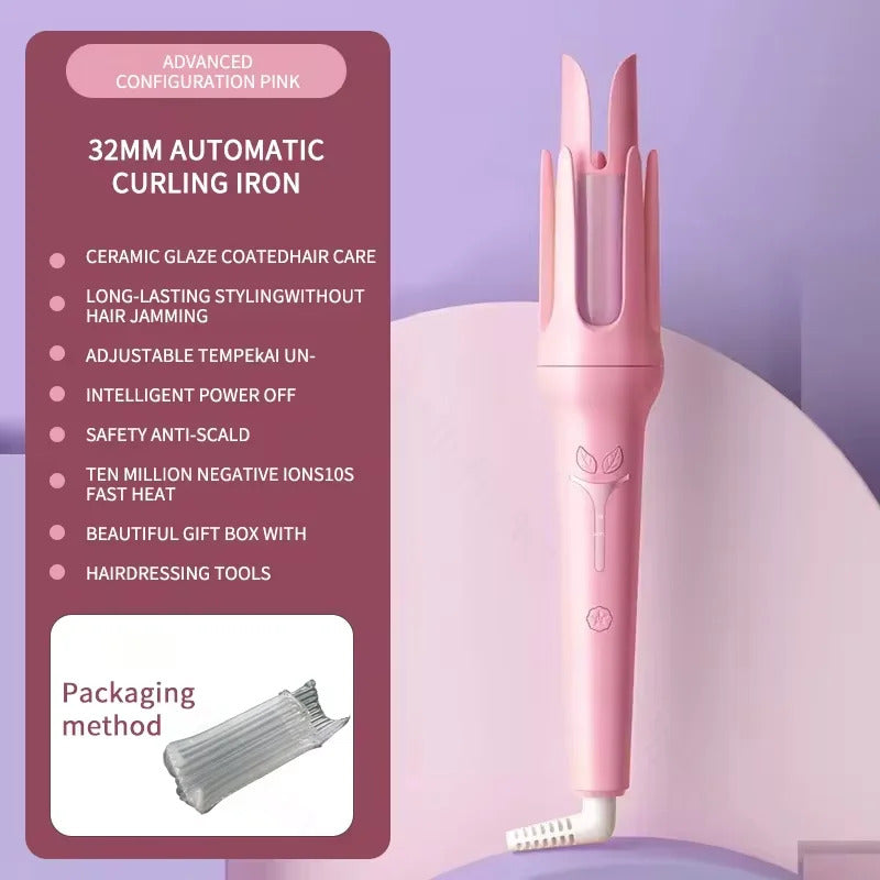Automatic Curling Iron 32mm | Ceramic Ionic Big Roll Curler for Effortless Glamour