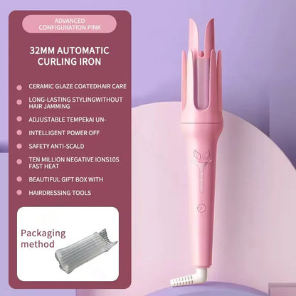 Automatic Curling Iron 32mm | Ceramic Ionic Big Roll Curler for Effortless Glamour