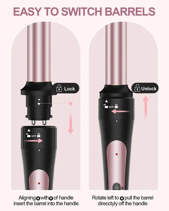 6-in-1 Curling Iron Set | Interchangeable Ceramic Wands for Every Style