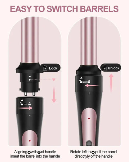 6-in-1 Curling Iron Set | Interchangeable Ceramic Wands for Every Style