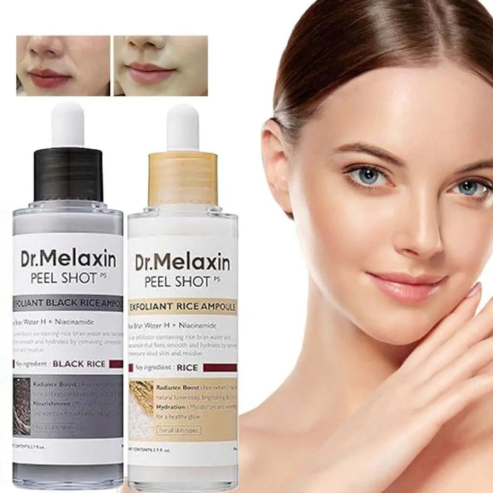 Korean Dr. Melaxin Rice Exfoliating Essence Moisturizing Peel Shot White And Black Soften Serum Gentle Exfoliation Skin Care