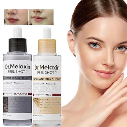 Korean Dr. Melaxin Rice Exfoliating Essence Moisturizing Peel Shot White And Black Soften Serum Gentle Exfoliation Skin Care