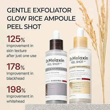 Korean Dr. Melaxin Rice Exfoliating Essence Moisturizing Peel Shot White And Black Soften Serum Gentle Exfoliation Skin Care